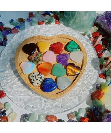 FURREN 15 Piece Quartz Clear Quartz Eye Heart Set Palm Thumb Gemstones 0.8 Inch - Buy Online on GoSupps.com