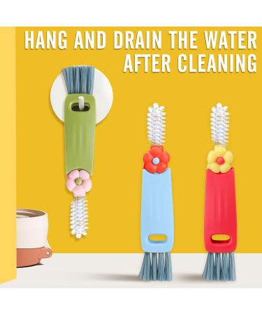 3 in 1 Cup Lid Gap Cleaning Brush 3 Pack Multifunction Insulation Bottle Cleaning Tools for Bottle Gap Tight Spaces Cup Kitchen Brush Small Silicone Bottle Brush Cleaner - Buy Online on GoSupps.com