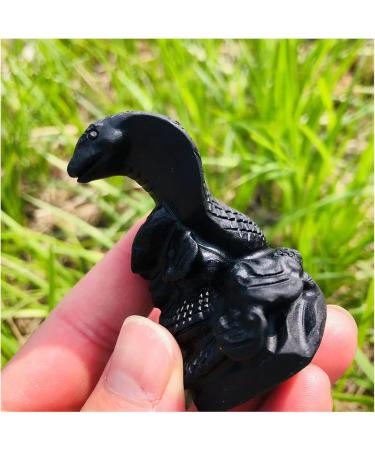 Natural Crystal Rough Hand Carved Black Obsidian Quartz Crystal Animal Cobra Natural Gemstone Snake Stone 60MM-70MM Home Decoration Chakra Reiki Balancing - Buy Online on GoSupps.com