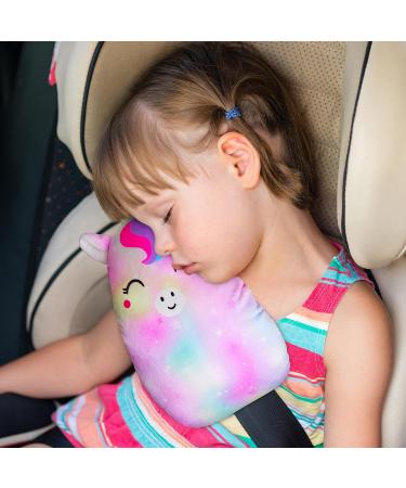 Unicorn Castle Seatbelt Pillow for Kids - Light Purple Seat Belt Pads & Head Support Cover - Buy Online on GoSupps.com