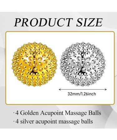Shop Wekuw 8-Piece Magnetic Acupressure Massage Balls Set | Stress Relief & Muscle Massage | Enhance Wellness with Gold & Silver Options - Buy Online on GoSupps.com