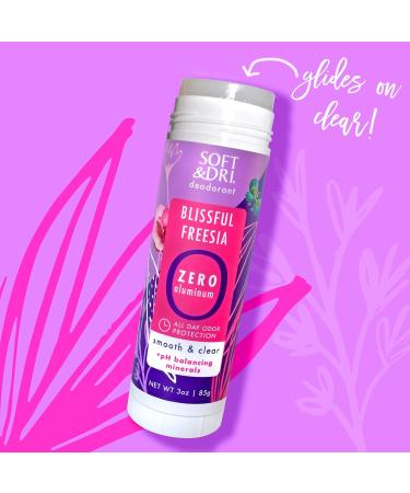 Soft & Dri Blissful Freesia Aluminum Free Deodorant - 3 oz Smooth Clear Stick | pH Balancing Minerals | Buy Pack of 3 for Freshness Worldwide - Buy Online on GoSupps.com