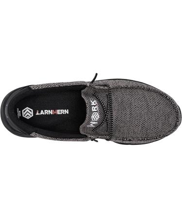 LARNMERN Slip Resistant Men's Loafers - Non Slip Work Shoes for Restaurant & Chef, Lightweight & Comfortable Slip-Ons - Size 13, Light Black - Buy Online on GoSupps.com