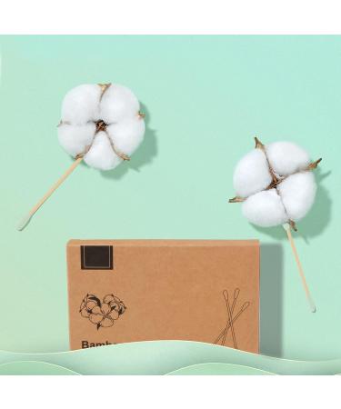 Natural Bamboo Cotton Swabs - Eco-Friendly Biodegradable Plastic-Free Ear Cleaning & Makeup Sticks (100 Pcs Green) - Buy Online on GoSupps.com