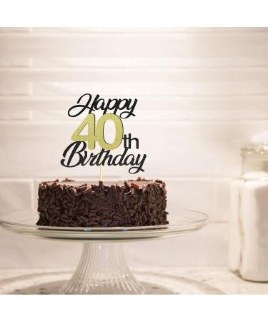 Shop Sumerk 40th Birthday Cake Attachments - Gold & Black Decorations | Perfect for Birthday Party Celebrations - Buy Online on GoSupps.com