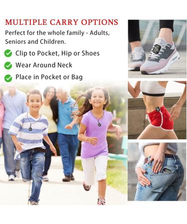 Buy GZVXUNY 3D Pedometer with Clip - Large LCD Display Simple Design No App Needed | Best Black Walking Pedometer for Accurate Step Tracking - Buy Online on GoSupps.com