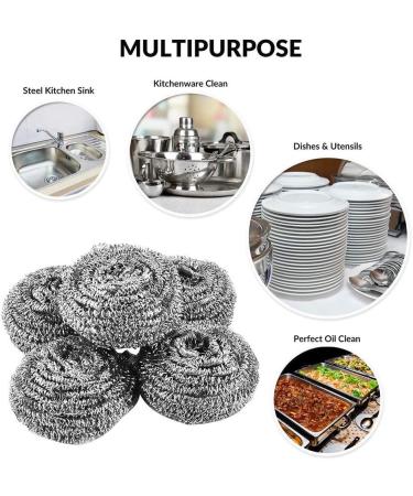 20-Piece Stainless Steel Pot Cleaner Set - High-Performance Spiral Scour Pads for Pans Grills & Stoves - Durable Silver Cleaning Solution - Buy Online on GoSupps.com