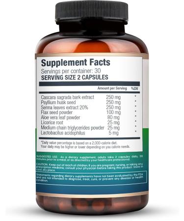 VITASEI Body Detox Capsules - Ultimate Cleanse Support with Cascara Sagrada, Psyllium Husk, Senna Leaves, Flax Seed Powder - 60 Count - Colon Cleanse and Detox Dietary Supplements - Buy Online on GoSupps.com