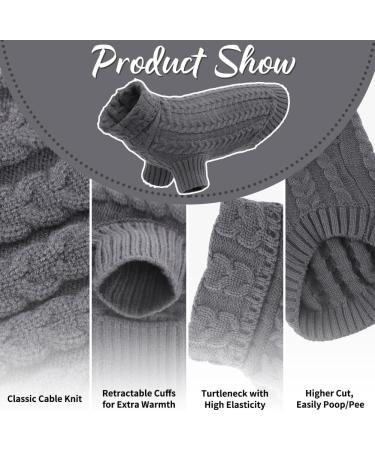EMUST Large Dog Turtleneck Sweater - Elastic Sleeves, Soft for Fall & Winter - XL Grey - Buy Online on GoSupps.com