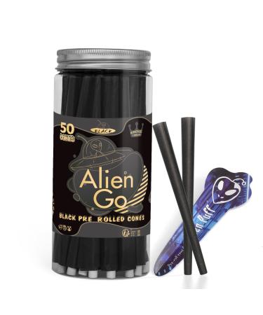 Pre-Rolled Cones KingSizeSlim Cones 110mm Cones Premium Rolling Papers 50 Packs Cones With Tip Tobacco Tools Suitable For Travel Home Sharing Gifts. BLACK