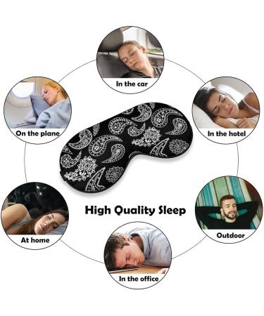 Black and White Paisley Sleep Mask for Women | Adjustable Eye Shades with Elastic Strap | Comfortable Sleep Accessories - Buy Online on GoSupps.com