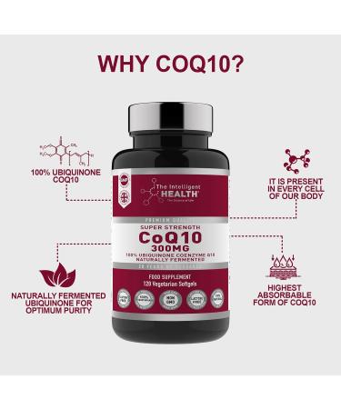 High Absorption CoQ10 300mg Capsules - 120 Count, Vegan-Friendly, Made in UK to GMP Standards - Buy Online on GoSupps.com