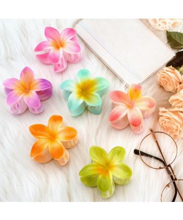 6 Pack Large Hawaiian Flower Hair Claw Clips for Women - Strong Hold Hair Accessories for Thin Thick Curly Hair - 90's Style Jaw Clip - Buy Online on GoSupps.com
