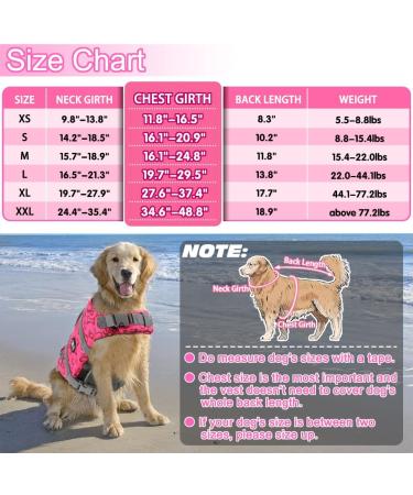 Emust Reflective Dog Vest - Adjustable Improved Buoyancy & Rescue Handle for Swimming - 2XL Pink - Buy Online on GoSupps.com