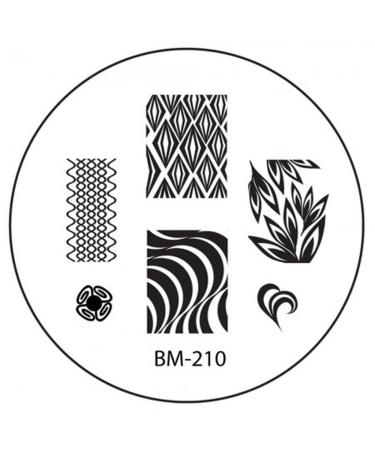 Stamping stencil plate BM 210 Bundlemonster diamond waves wave stripes nail art nail design