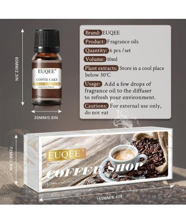 EUQEE Coffee Fragrance Oils Gift Set - 10ml Essential Oils for Home Diffusers - Coffee Cake, Chocolate, Coconut, Vanilla, Black Opium Scents - Buy Online on GoSupps.com