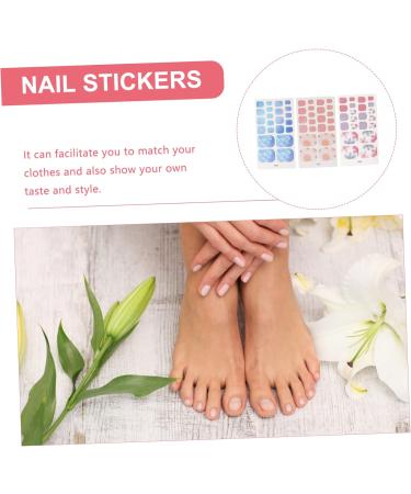 FRCOLOR 18 Sheets toenail Stickers DIY Fake Nails False Nail Covers Nail Art Wraps Nail Decals Stickers Long Nails Full Cover Fake Acrylic Nails Nail Wraps for Women Nails Gel Oval Work 3D Assorted Colorx3pcs 10X5.5X0.1CMx3pcs - Buy Online on GoSupps.com