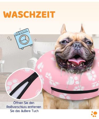 Supet Rewrise Dog Inflatable Collar - Comfortable Protective Recovery Collar for Dogs & Cats (Pink Paw XL 35.6-45.7cm) - Buy Online on GoSupps.com