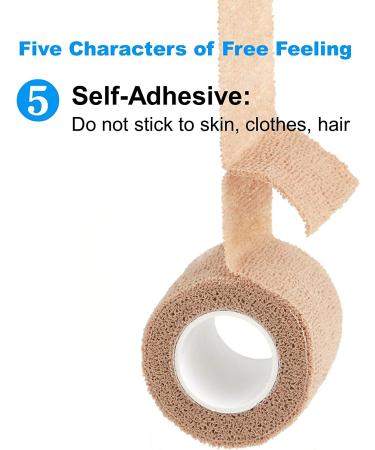 Cohesive Bandage Wrap 2x15ft - Self-Adhesive Tape for Sport Injury, Wound Care - Flexible, Breathable Vet Wrap for Pets - Athletic Elastic Stretch Band - Buy Online on GoSupps.com