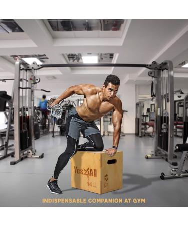 Yes4All Wooden Plyo Box 16x14x12 - 3 in 1 Plyometric Box for Home Gym & Outdoor Workout - Buy Online on GoSupps.com