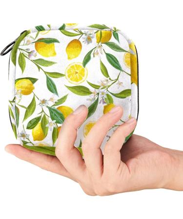 Lemon Floral Sanitary Napkin Storage Bag - Portable Period Kit for Women, Girls, and Ladies - Menstrual Cup & Tampon Pouch - Color 9 - Buy Online on GoSupps.com
