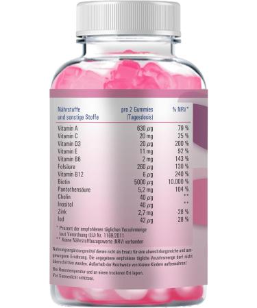 Vihado Hair Vitamins Gummies - Boost Hair Growth & Scalp Health | Sugar-Free Vegan High Biotin Dose | 60 Gummies - Buy Online on GoSupps.com