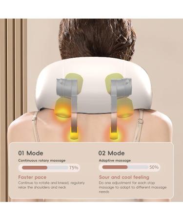 Shiatsu Neck & Shoulder Massager with Heat - Deep Tissue Kneading Device for Back Legs & Feet - 6 Silicone Heads - International Shipping - Buy Online on GoSupps.com