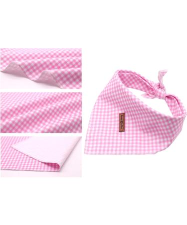 Lionet Paws Dog Bandana | Triangular Headscarf for Small Medium & Large Dogs | Pink Checkered | Pack of 1 - Buy Online on GoSupps.com