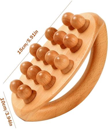 Wood Therapy Massage Tools - 14 Pearl Wood Roller for Lymphatic Drainage & Cellulite Massage | Gua Sha Holz-Massage Device - Buy Online on GoSupps.com