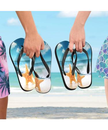 Mnsruu Ocean Wave Flip Flops | Sand Beach Summer Sandals for Men & Women | Travel Home & Spa Use | XS Size - Buy Online on GoSupps.com