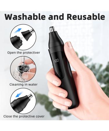 Rechargeable Nose Hair Trimmer | Painless Dual Edge Blades for Ear & Eyebrow - Easy Clean | International Shipping - Buy Online on GoSupps.com