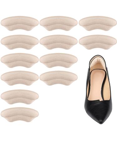 KINBOM 6 Pairs Heel Grips for Loose Shoes Heel Cushions Pads Self-Adhesive Heel Pads for High Heels Loose Shoes Sneakers Women Men (Apricot Color)