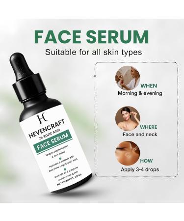 Hevencraft Facial Serum for Daily Skincare Lightweight & Non-Sticky Face Serum for Men & Women Fast Absorbing Formula for All Skin Types 30 ml - Buy Online on GoSupps.com