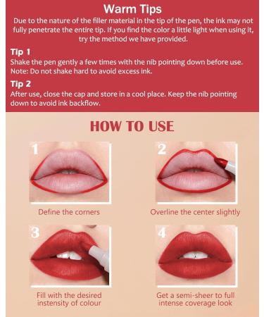 Lip Stain Marker Pen-1Pcs Rose Pink Hydrating Lip Stain Liquid Lip Liner Pencil Matte Color Look Longlasting Waterproof Smudgeproof Natural Finish Precise Chisel Tip Smooth Makeup Gift for Women-03 03# - Buy Online on GoSupps.com
