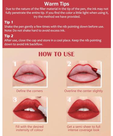 Lip Stain Marker Pen Set-4Pcs Hydrating Lip Stain Liquid Lip Liner Pencil Kit Matte Color Look Longlasting Waterproof Smudgeproof Natural Finish Precise Chisel Tip Smooth Makeup Gift for Women 4pcs# - Buy Online on GoSupps.com