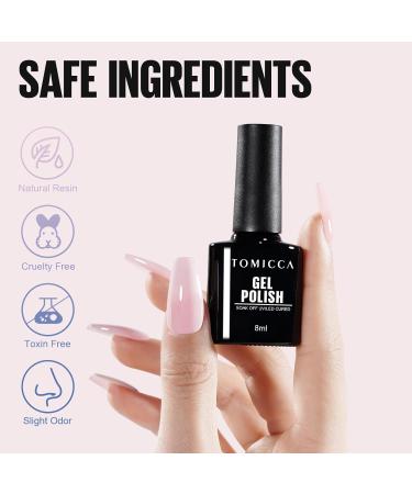 TOMICCA Gel Nail Polish Set - Pink, Baby Blue, French White, Pastel Colors - 4x8ML A116025 - Buy Online on GoSupps.com