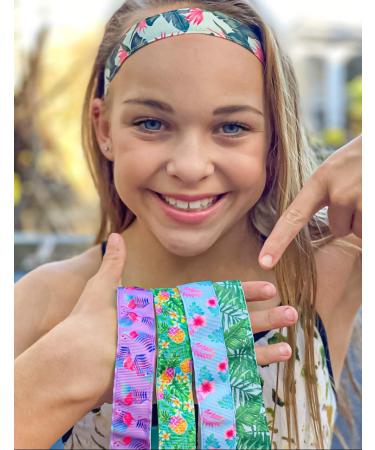 FROG SAC 6-Piece Floral Headbands for Girls - Adjustable Non-Slip Elastic Hair Bands - VSCO Girl Birthday Accessories - Buy Online on GoSupps.com