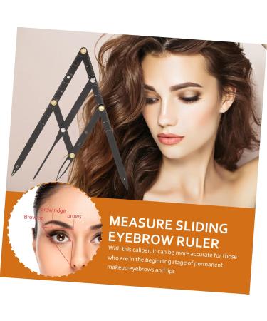 Angoily 5 pcs Tool Gadgets Eyebrow Ratio Stencils Metal Sliding Mean Positioning Stainless Makeup Measure 25x5x0.6cmx5pcs Blackx5pcs - Buy Online on GoSupps.com