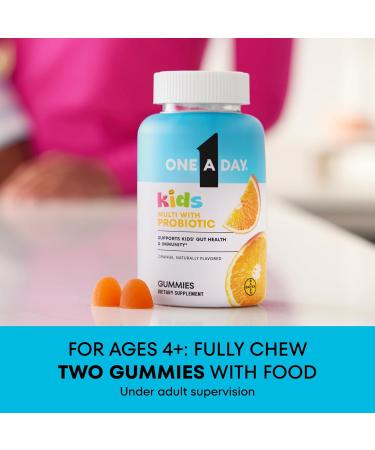 One A Day Kids Multivitamin with Probiotic Multivitamin Gummies Kids Probiotic for Digestive Health Gummy Vitamins with Vitamin D for Immune Support Orange Flavor 60 Count - Buy Online on GoSupps.com