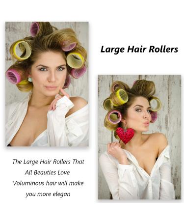 Jumbo Self-Grip Hair Curlers for Long Hair - 2.5 inch Rollers, 24 Pack Yellow - Buy Online on GoSupps.com