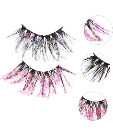 minkissy 6 Pairs Fake Eyelashes Glitter Eye Lashes Natural False Lash Cosmetic Lashes for Women Colored Lash Extensions Fluorescence Eyelashes Fluffy Soft Miss Dense Fiber Glitter Powder - Buy Online on GoSupps.com