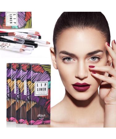 Color Lip Liner - 12pcs Set - Soft and Smooth Touch Experience - Prevent Lip Gloss Overflow - Easy to Draw and Color - Long Lasting Makeup - - Buy Online on GoSupps.com
