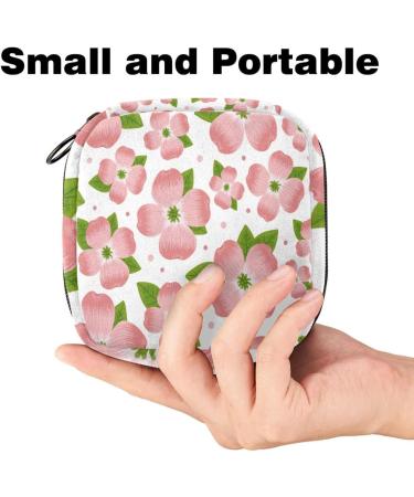 Buy Stylish Storage Bags for Women's Bandages | Pink Drainers Flower & Leaf Patterns - Portable Menstrual Pad Holders - Buy Online on GoSupps.com