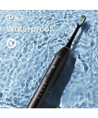 Juivin Silent Sonic Electric Toothbrush for Adults - 15 Cleaning Modes, Smart Timer, 6 Brush Heads - Rechargeable & Long-Lasting - Travel Case Included (Black) - Buy Online on GoSupps.com