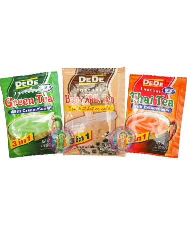 Instant Boba Tea Kit 9 Drink Packets  Straws & Boba Thai  Milk & Green Tea Latte Kit Gift Box by Buddha Bubbles Boba / DeDe - Buy Online on GoSupps.com