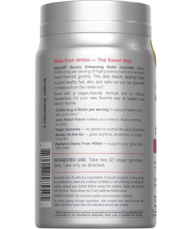 NeoCell biotin 10000mcg Gummies | 72 Count | Beauty Enhancing Supplement | Hair Skin and Nails | Peach Flavor - Buy Online on GoSupps.com