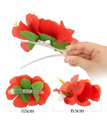 BOFUNX 6 Pieces Hawaii Flower Hair Clips - Perfect Hair Accessories for Weddings Parties & Beach Summer Style - Buy Online on GoSupps.com