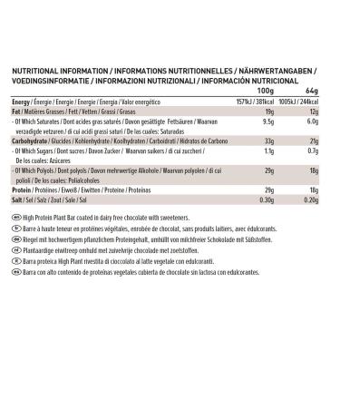 PHD Smart Plant Protein Bar - Vegan Low Sugar High Protein - Peanut Blondie 12 Pack (12 x 64g) - Buy Online on GoSupps.com