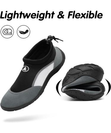 Mishansha Unisex Bathing Shoes - Lightweight Breathable Non-Slip Barefoot Shoes with Thick Sole | Size 36-46 | Black Soot 43 EU - International Shipping Available - Buy Online on GoSupps.com
