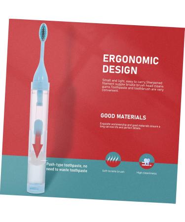 Buy Healvian 3ST Travel Toothbrush with Toothpaste & Braces Cleaning Brush - Manual Tooth Hygiene Kit (Blue 1 Pack) - Ideal for International Shipping - Buy Online on GoSupps.com